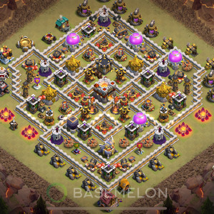 Town Hall Level 11 War Base Design 2025, Max Levels, Hybrid, Layout #1330