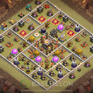 Town Hall Level 11 War Base Design 2025, Max Levels, Hybrid, Layout #1371