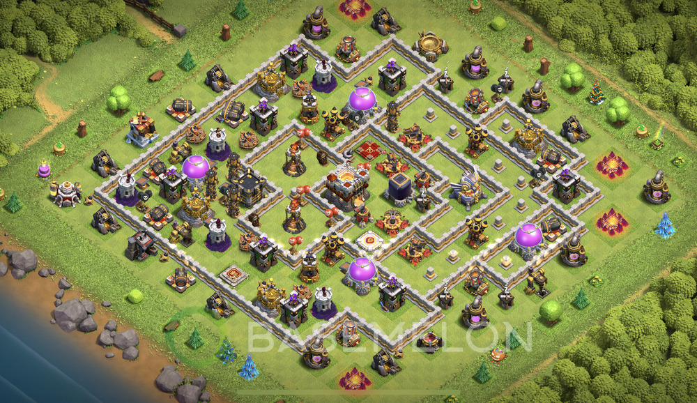 Town Hall Level 11 Farm Base Design 2025, Anti Everything, Hybrid, Layout #1378