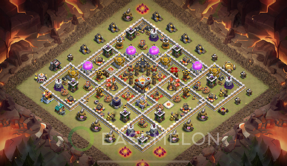 Town Hall Level 11 War Base Design 2025, Anti 2 Stars, Anti Air, Layout #1384