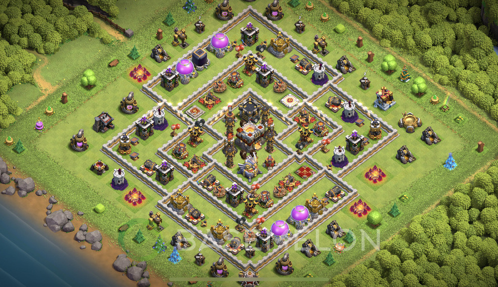 Town Hall Level 11 Trophy/Defense Base Design 2025, Anti 3 Stars, Anti Air, Layout #1400