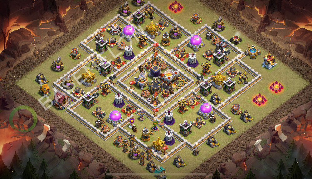 Aldea del Ayuntamiento Nivel 11 para Guerra, Anti 3 Estrellas, Anti Aéreo Diseño 2025, #1409