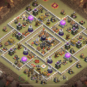 Town Hall Level 11 War Base Design 2025, Anti 3 Stars, Anti Air, Layout #1409