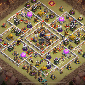 Aldea del Ayuntamiento Nivel 11 para Guerra, Anti 3 Estrellas, Anti Aéreo Diseño 2025, #1409