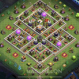 Town Hall Level 11 Trophy/Defense Base Design 2025, Anti 3 Stars, Hybrid, Layout #1415