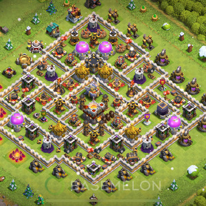 Town Hall Level 11 Trophy/Defense Base Design 2025, Anti Everything, Hybrid, Layout #1461