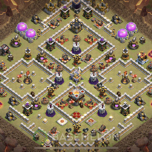 Town Hall Level 11 War Base Design 2025, Anti 3 Stars, Anti Air, Layout #1563