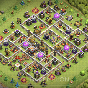 Town Hall Level 11 Farm Base Design, Hybrid, Layout #157