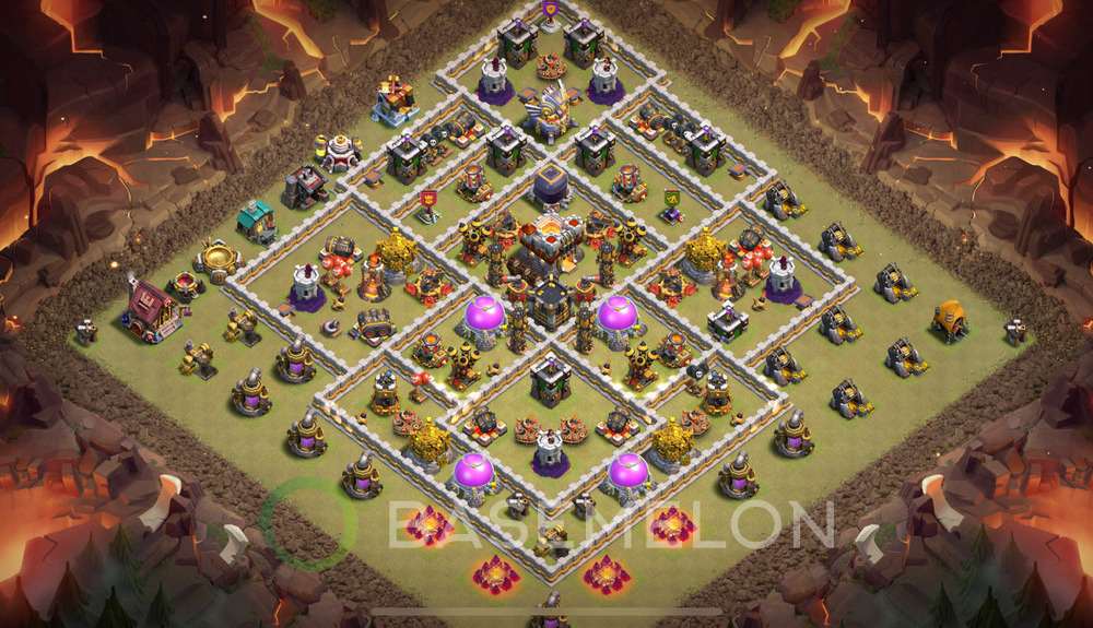 Town Hall Level 11 War Base Design 2025, Anti Everything, Hybrid, Layout #1625