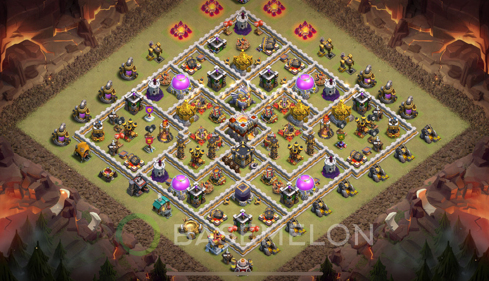 Rathaus Level 11 Krieg Base 2025, Anti 2 Sterne, Hybrid, Layout #1648