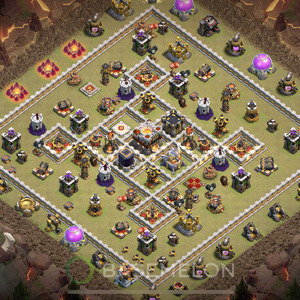 Town Hall Level 11 War Base Design 2025, Anti 3 Stars, Anti Air, Layout #1655