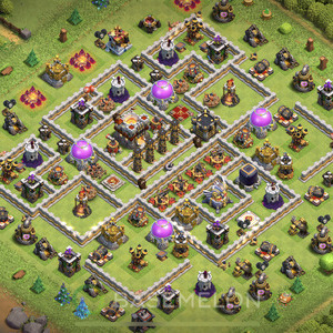 Town Hall Level 11 Trophy/Defense Base Design, Anti GoWipe, Anti 3 Stars, Layout #172