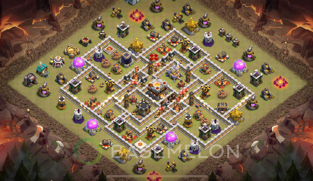 Town Hall Level 11 War Base Design 2025, Anti Air, Layout #1750