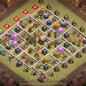 Town Hall Level 11 War Base Design 2025, Anti Air, Hybrid, Layout #1775