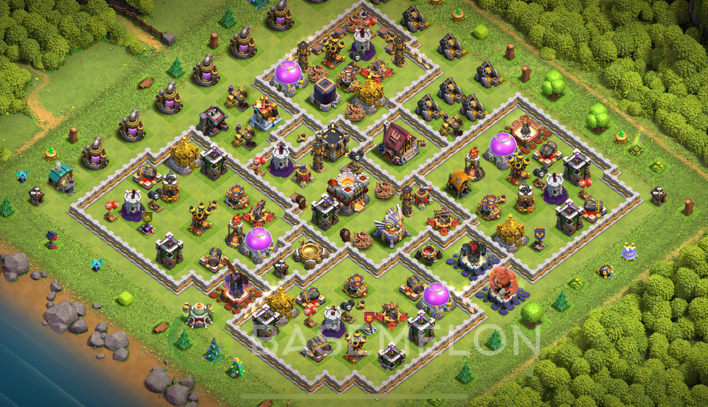 Aldea del Ayuntamiento Nivel 11 para Defensa, Anti 3 Estrellas Diseño 2025, #1820