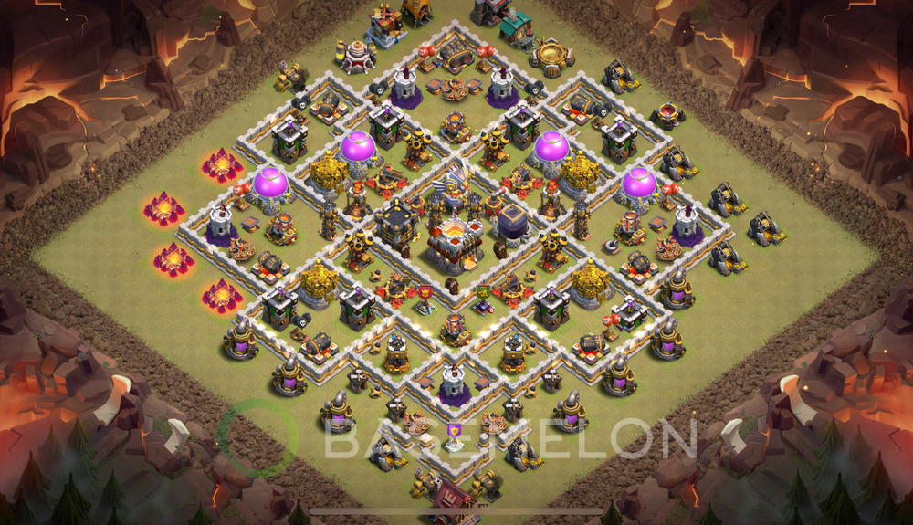 Hôtel de Ville Level 11 Guerre GDC Base  2025, Anti 2 Étoiles, Hybride, Village #1863