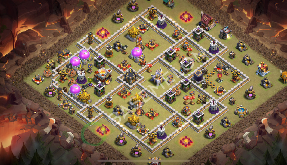 Aldea del Ayuntamiento Nivel 11 para Guerra, Anti 3 Estrellas Diseño 2025, #1870