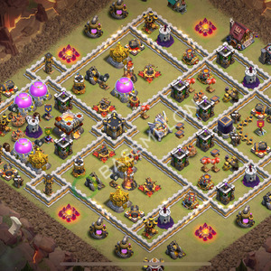 Aldea del Ayuntamiento Nivel 11 para Guerra, Anti 3 Estrellas Diseño 2025, #1870