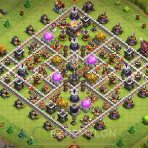 Town Hall Level 11 Trophy/Defense Base Design 2025, Hybrid, Layout #1877