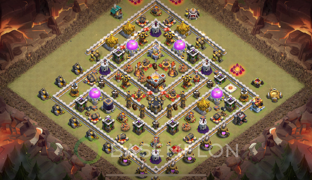 Hôtel de Ville Level 11 Guerre GDC Base  2025, Anti 2 Étoiles, Hybride, Village #1935