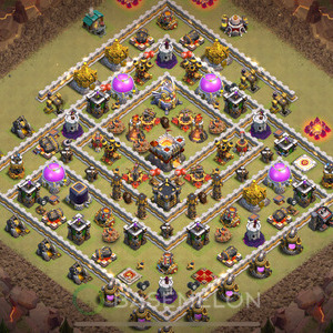 Town Hall Level 11 War Base Design 2025, Anti 2 Stars, Hybrid, Layout #1935