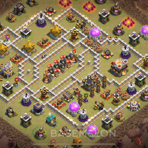 Town Hall Level 11 War Base Design 2025, Anti 3 Stars, Layout #1964