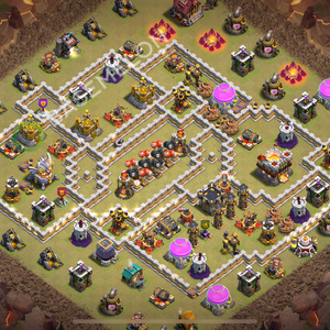 Town Hall Level 11 War Base Design 2026, Anti 3 Stars, Layout #1964