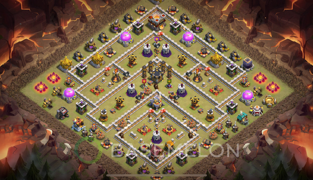 Town Hall Level 11 War Base Design 2025, Anti 3 Stars, Layout #1972