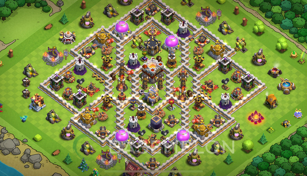 Town Hall Level 11 Trophy/Defense Base Design 2025, Anti Air, Anti 3 Stars, Layout #2037