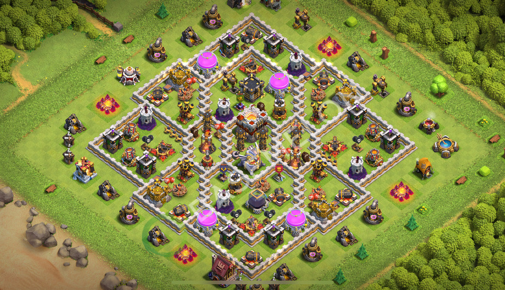 Town Hall Level 11 Trophy/Defense Base Design 2026, Anti Air, Anti 3 Stars, Layout #2037