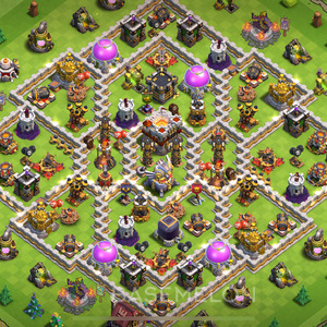 Town Hall Level 11 Trophy/Defense Base Design 2025, Anti Air, Anti 3 Stars, Layout #2037
