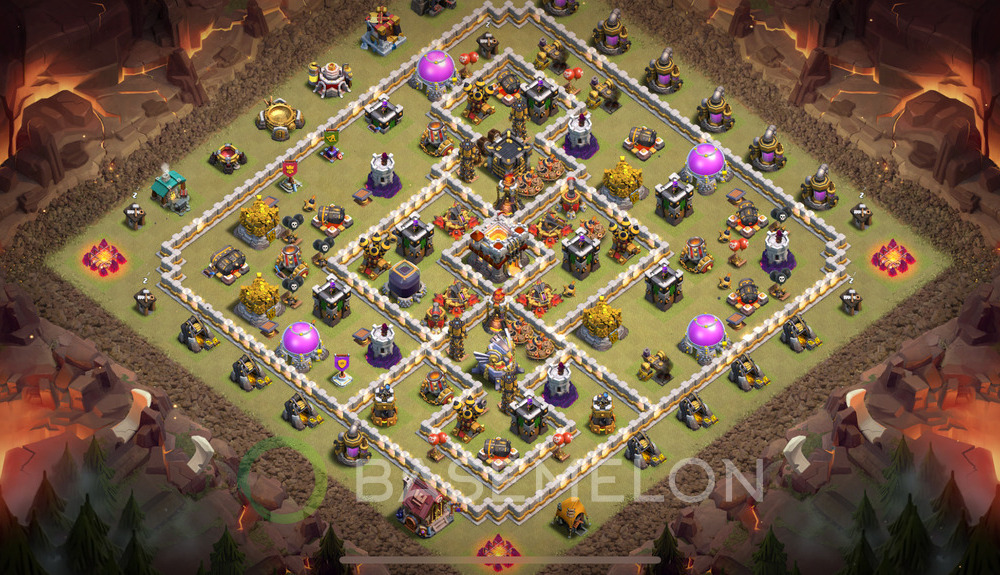 Town Hall Level 11 War Base Design 2025, Anti Air, Hybrid, Layout #2073