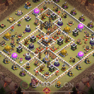 Town Hall Level 11 War Base Design 2025, Anti Air, Hybrid, Layout #2073
