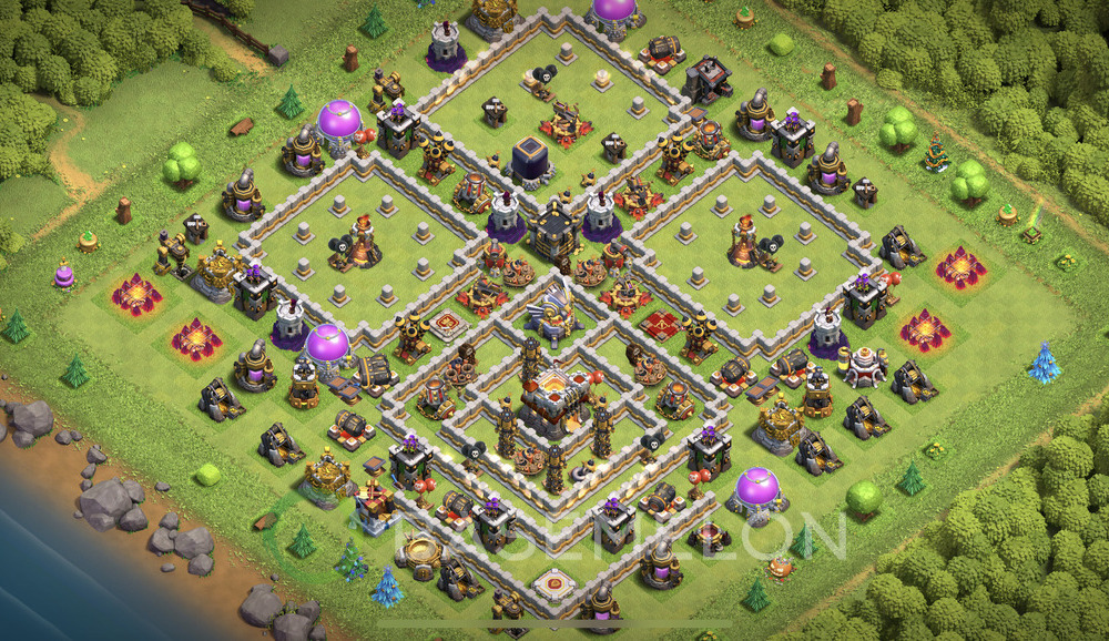 Town Hall Level 11 Trophy/Defense Base Design 2024, Anti Everything, Layout #214