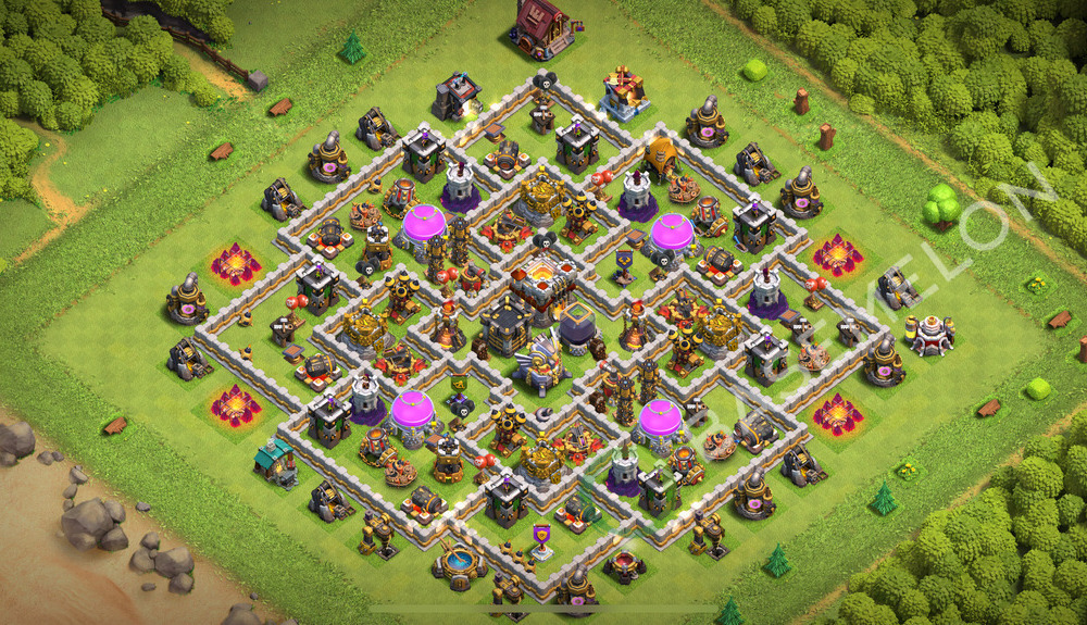 Aldea del Ayuntamiento Nivel 11 para Farming, Anti 3 Estrellas, Anti Aéreo Diseño 2026, #2145