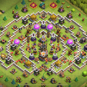 Town Hall Level 11 Trophy/Defense Base Design 2025, Hybrid, Layout #2162