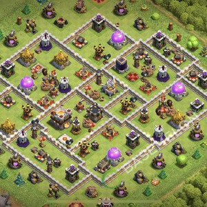 Town Hall Level 11 Trophy/Defense Base Design 2025, Anti Everything, Hybrid, Layout #2252