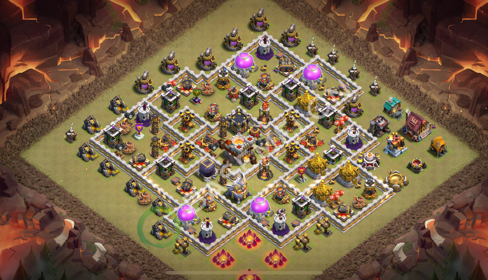 Town Hall Level 11 War Base Design 2025, Max Levels, Hybrid, Layout #2273
