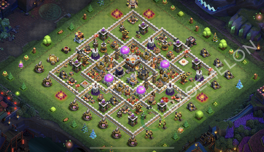 Town Hall Level 11 Farm Base Design 2025, Anti 2 Stars, Hybrid, Layout #2274