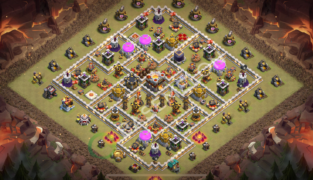 Town Hall Level 11 War Base Design 2025, Anti Everything, Hybrid, Layout #2426