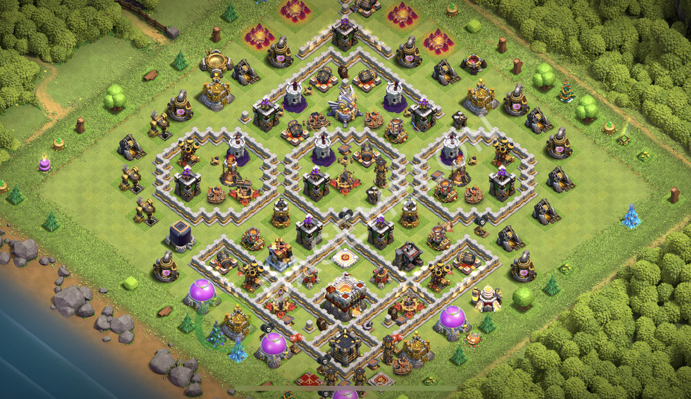 Hôtel de Ville Level 11 Trophées/Défense Base  2026, Anti Aérien, Village #2515