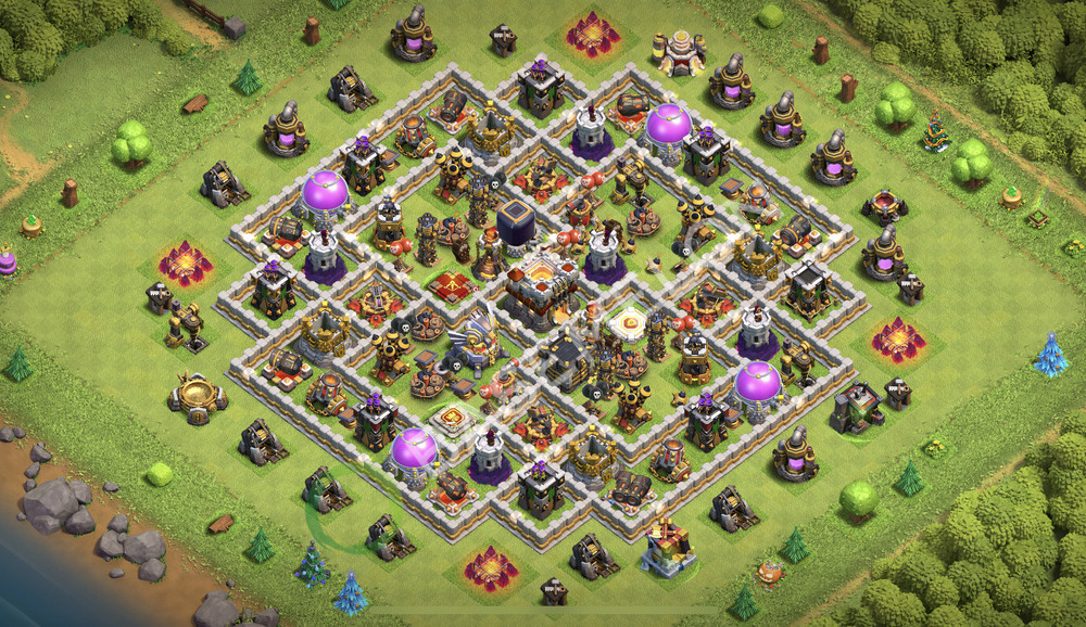 Town Hall Level 11 Trophy/Defense Base Design 2026, Anti Everything, Hybrid, Layout #2565