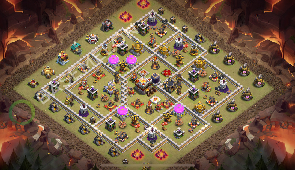 Town Hall Level 11 War Base Design 2026, Anti 2 Stars, Hybrid, Layout #2627