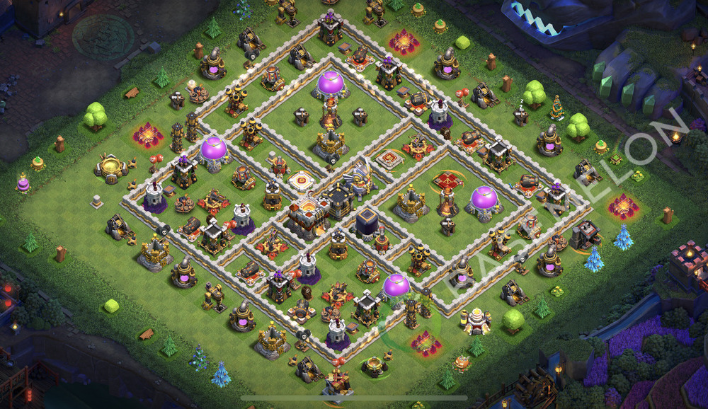 Rathaus Level 11 Farmen Base 2026, Anti 2 Sterne, Layout #2675