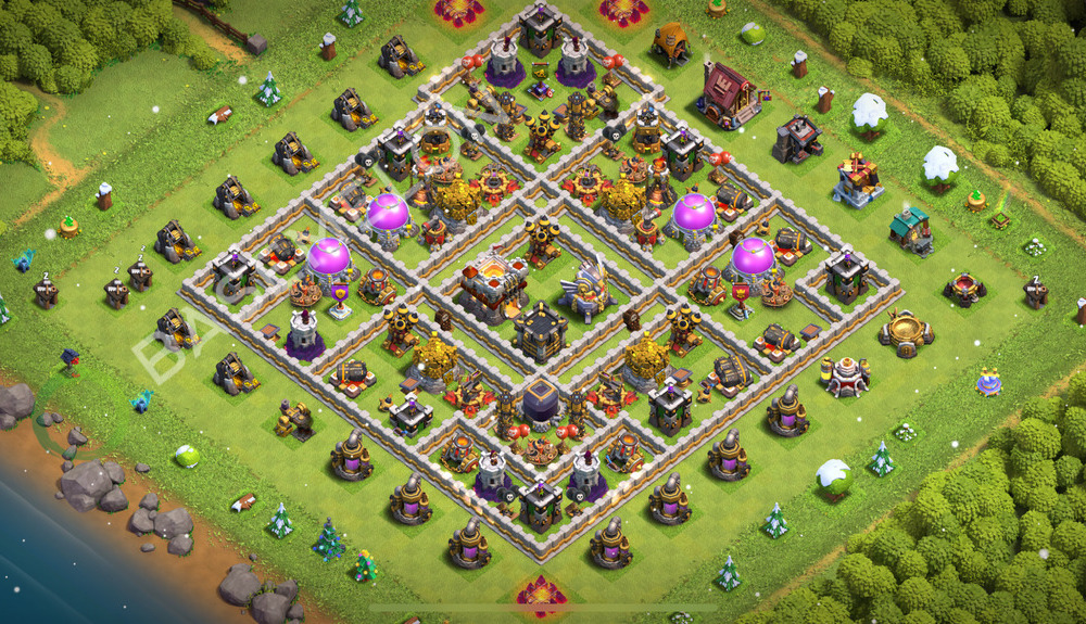 Rathaus Level 11 Verteidigung Base 2026, Anti Alles, Hybrid, Layout #2691