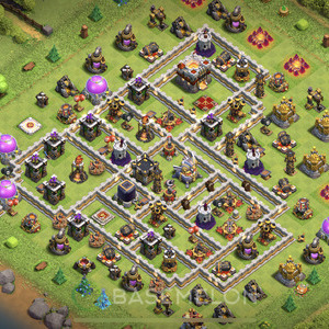 Town Hall Level 11 Farm Base Design, Hybrid, Layout #273