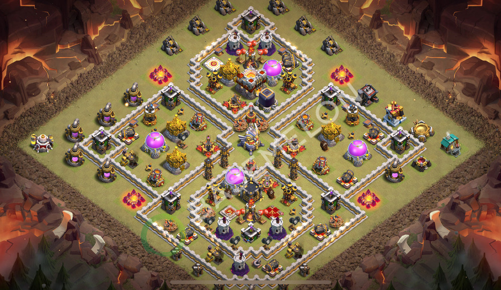 Town Hall Level 11 War Base Design 2026, Anti Air, Hybrid, Layout #2814