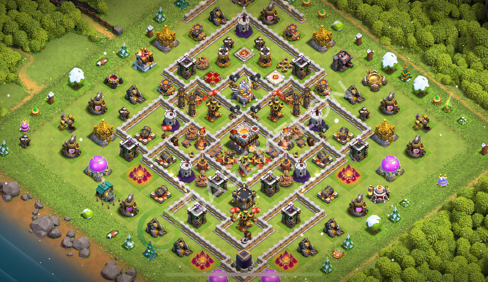 Town Hall Level 11 Trophy/Defense Base Design 2026, Anti Air, Layout #2828