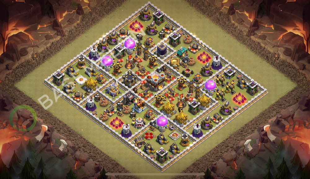 Town Hall Level 11 War Base Design 2026, Anti 3 Stars, Hybrid, Layout #2834