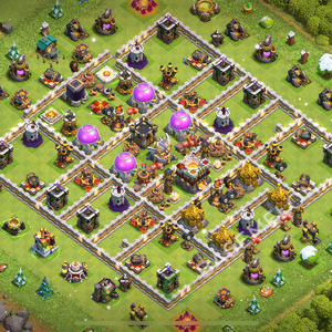 Town Hall Level 11 Trophy/Defense Base Design 2026, Max Levels, Layout #2864